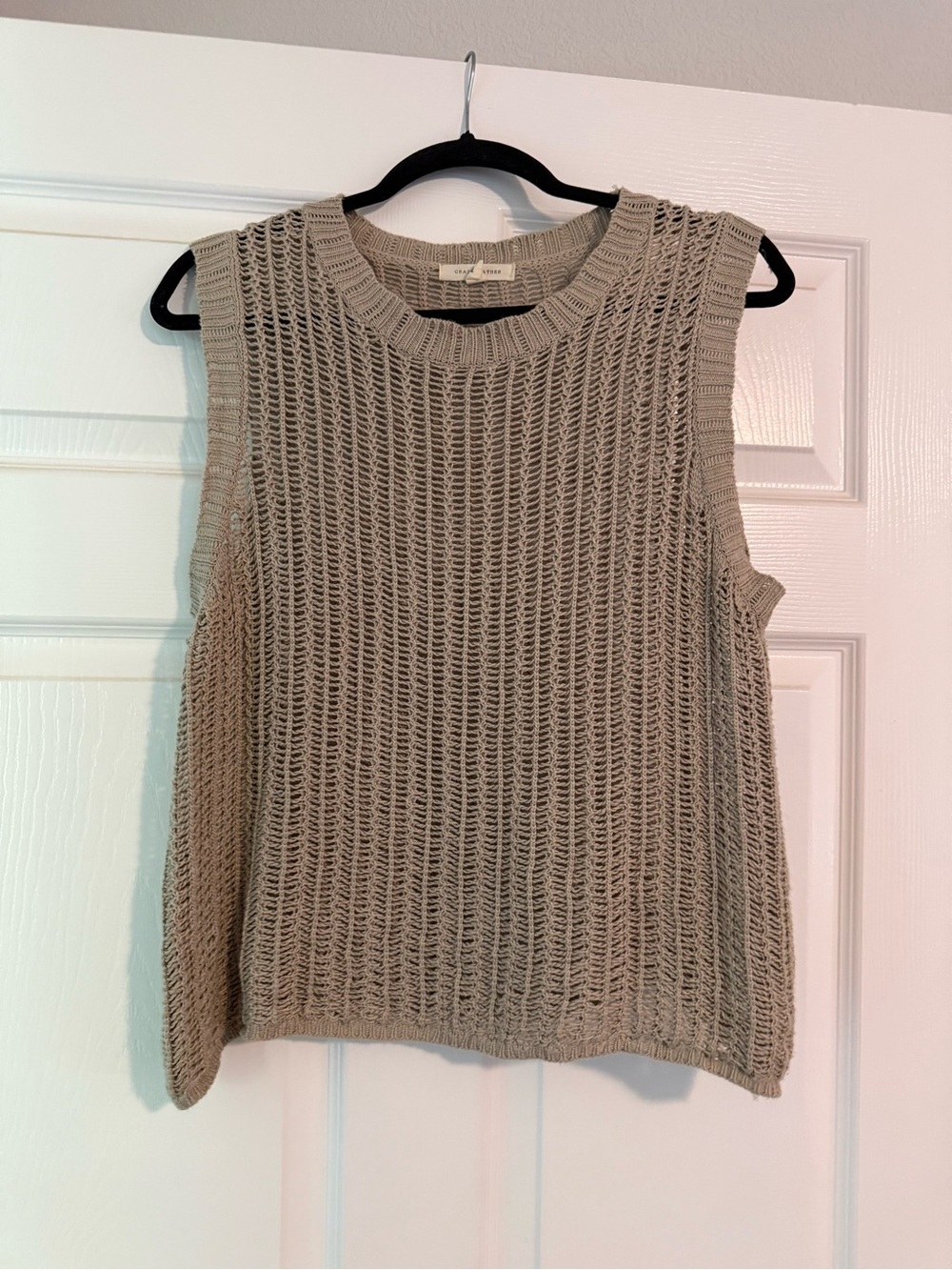 Grade & Gather Open Knit Boho Sweater Tank